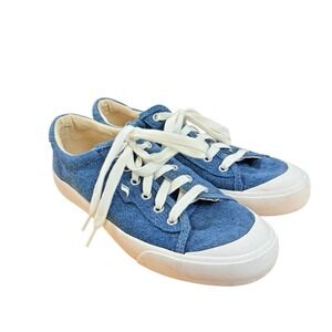 KEDS WOMENS SIZE 9 PRE-OWNED Blue DENIM‎ White Lace-Up Shoes Sneakers WF61537